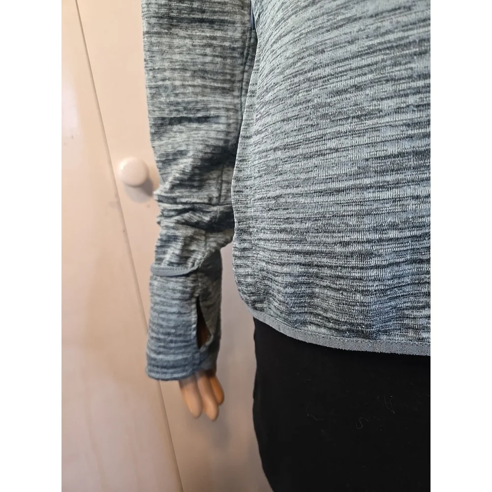 Nike Womens Blue Heathered Dri-Fit Quarter Zip Running Top Size Medium